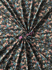 Spun Poly Viscose Light-Weight Woven Material- Forest Garden SQ562 BKMLT