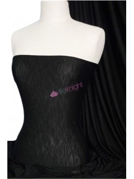 Spun Poly Viscose Medium Weight Stretch Fabric- Black PVSC BK