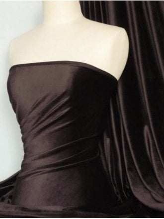 Steam Velvet Stretch Fabric- Dark Chocolate Brown SV157 DKCH