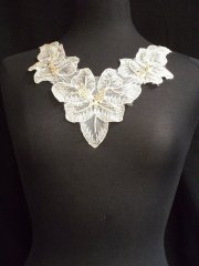 Stone Flower Sequin Neck Piece