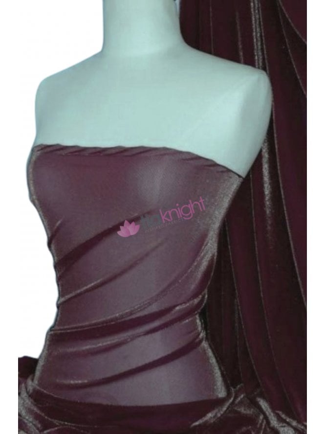 Subtle Gold Shimmer 4 Way Stretch Fabric - Damson SQ55 DM