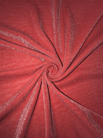 Subtle Silver Shimmer 4 Way Stretch Fabric - Red SQ54 RD