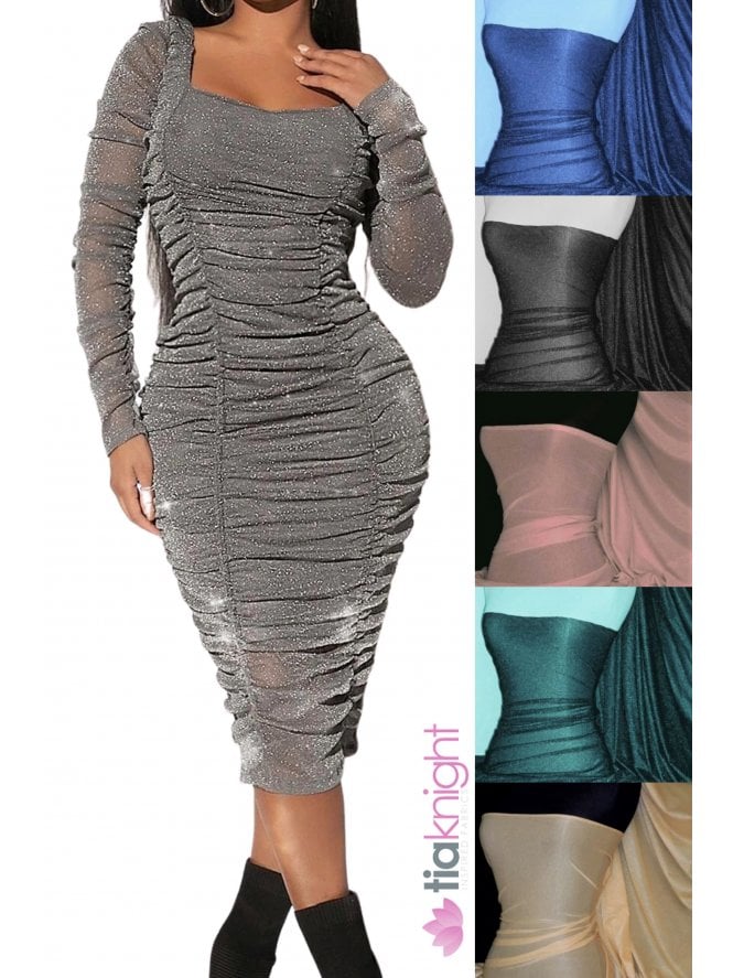 Subtle Silver Shimmer 4 Way Stretch Fabric- SQ54