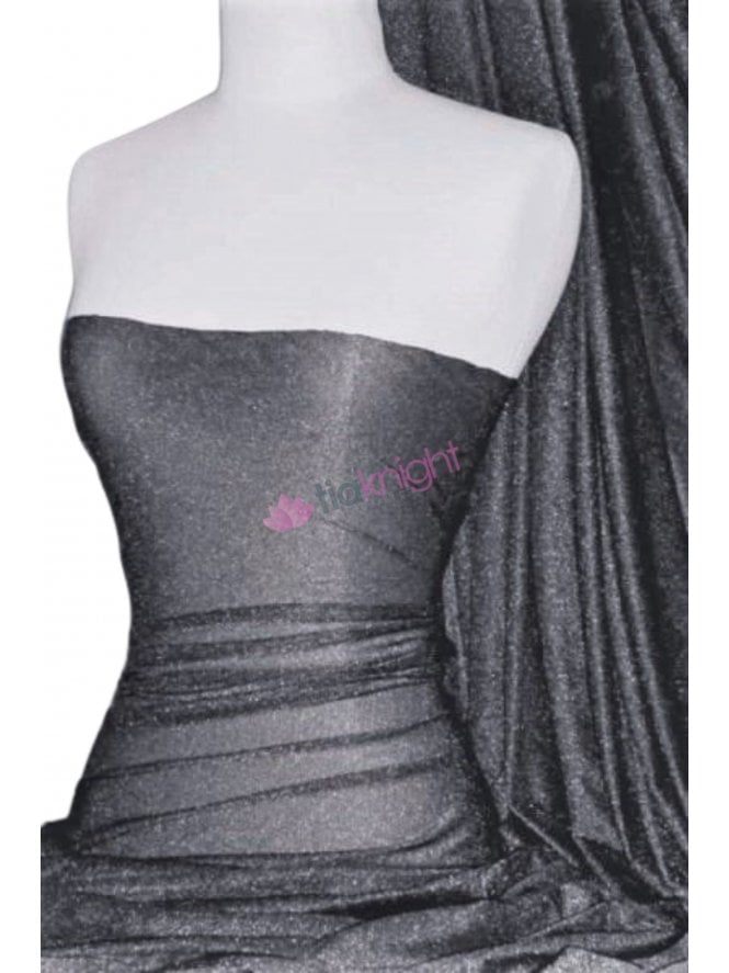 Subtle Silver Shimmer Subtle Stripe 4 Way Stretch Fabric - Platinum Grey SQ54 PLT