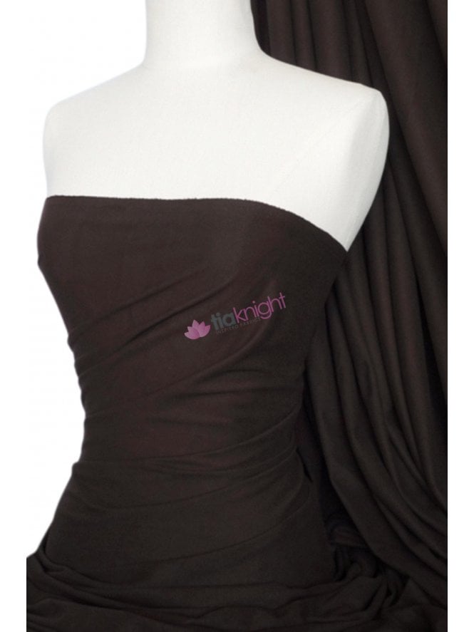 Suedette Stretch Fabric Material- Chocolate Brown Q503 CHO
