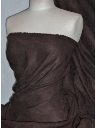 Suedette Suede Look Fabric Material- Brown Q835 BR