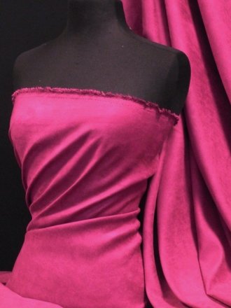 Suedette Suede Look Fabric Material- Magenta Q835 MGT