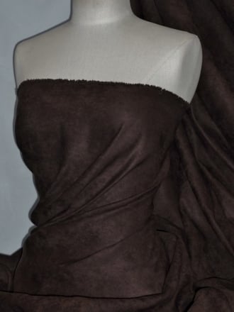 Suedette Suede Look Fabric Material- Mid Brown Q835 MDBR