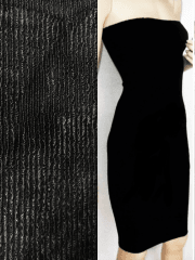 Super 4 Way Stretch Lycra Rib Tubular Dressmaking Fabric- Black SQ740 BK