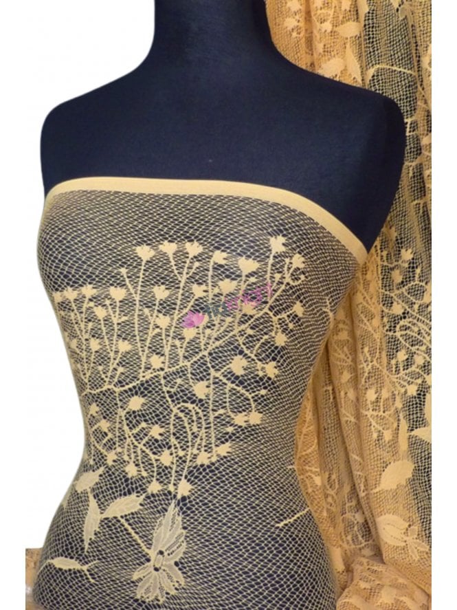 Super Soft 4 Way Stretch Floral Design Lace- Honeycomb Q329 CML