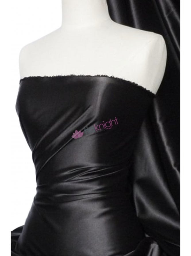 Super Soft Satin Fabric- Black Q710 BK