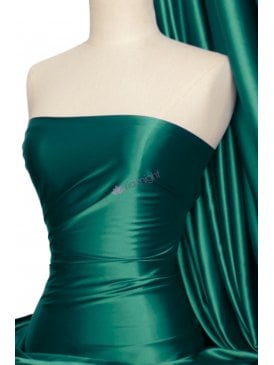 Super Soft Satin Fabric- Bottle Green Q710 BTGR