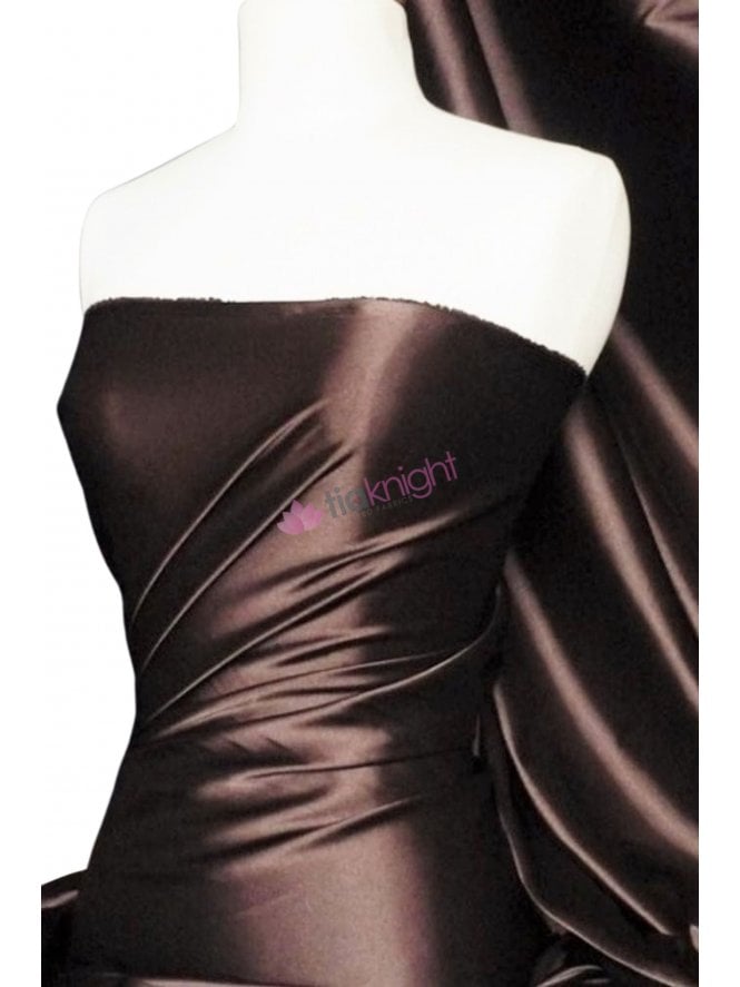Super Soft Satin Fabric- Brown Q710 BR