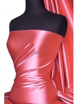 Super Soft Satin Fabric- Coral Q710 CRL
