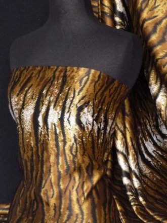 Super Soft Satin Fabric- Gold Tiger Q551 GLD