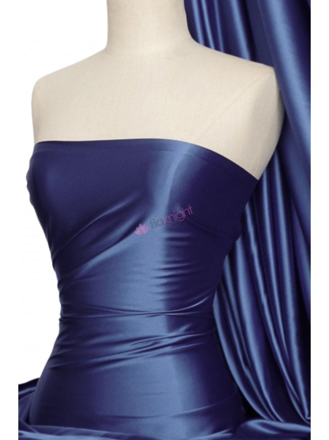 Super Soft Satin Fabric- Light Navy Q710 LTNY