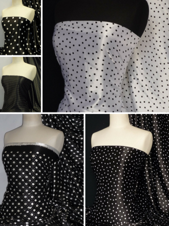 Super Soft Satin Fabric- Spotty Polka Dot Prints