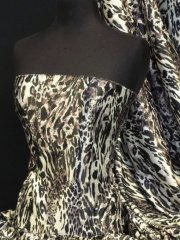 Super Soft Satin Non-Stretch Fabric- Leopard Mauve/Black Q834 BKMAU