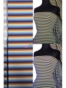 Supplex Sports 4 Way Stretch Lycra- Celeste Multi Horizontal Stripe Q1186