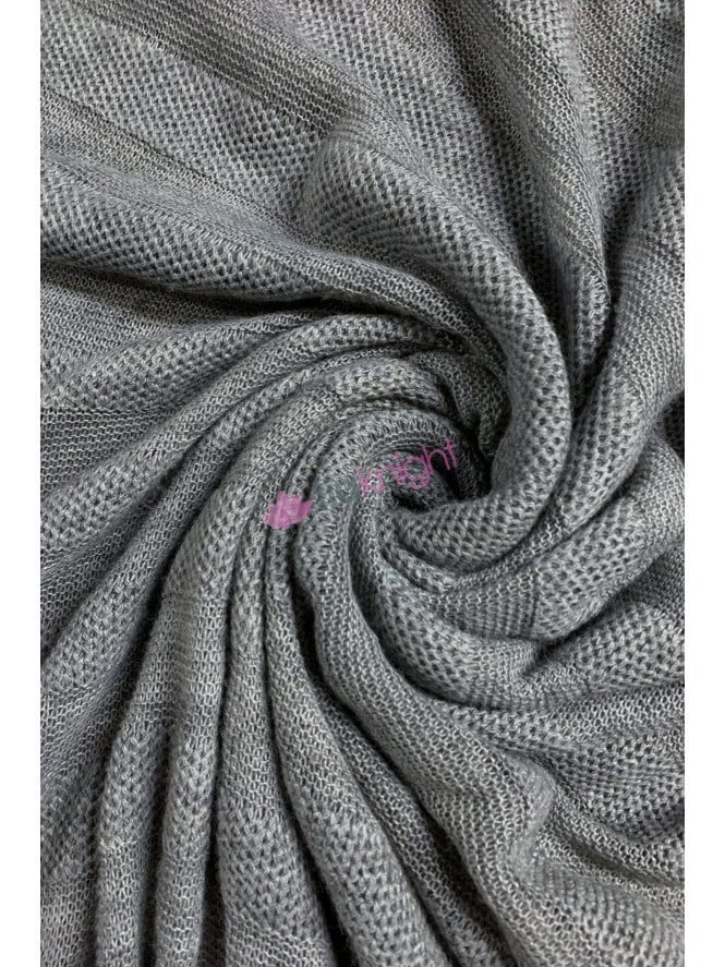 Sweater Knit Acrylic Soft Knitwear Fabric- Grey Stripe SQ819 GR