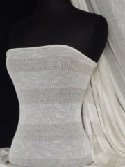 Sweater Knitwear Shimmer Stripe Stretch Soft Fabric- Cream Q1143 CRM