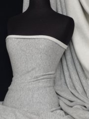 Sweatshirt Fleece Backed Cotton Super Soft Fabric- Light Marl Grey Q237 LTMGR