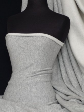 Sweatshirt Fleece Backed Super Soft Fabric (Open Width)- Light Grey Q842 LTGR
