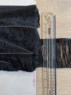 Tassel Fringe Non-Stretch Decor Trimming- Black TS54 BK