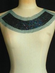 Teal Beaded Net Neck Piece