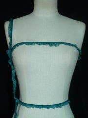 Teal Green Frilly Lace Trim