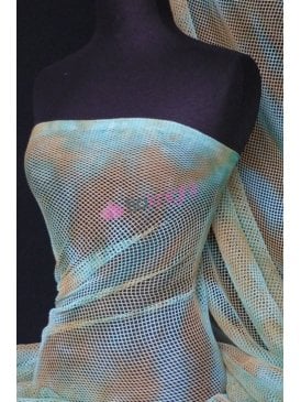 Tie-Dye Fishnet 4 Way Stretch Material- Earth Q713 TQS