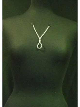 Twisted Design Neck Embellishment- Silver EM347 SLV