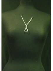 Twisted Design Neck Embellishment- Silver EM347 SLV