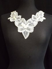 Vanilla Cream Flower Sequin Neck Piece