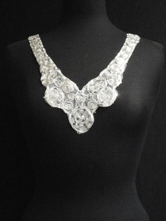 Vanilla Cream Sequin Neck Piece