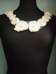 Vanilla Cream Swirl Rose Neck Piece