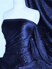 Velvet 4 Way Stretch Spandex Lycra Fabric- Star Gazer Royal Blue GVEL40 RBL