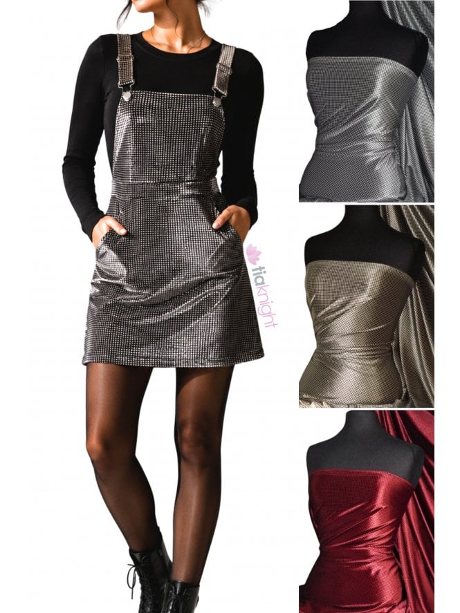 Velvet Spandex 4 Way Stretch Luxuriously Soft Material- Houndstooth PVEL245