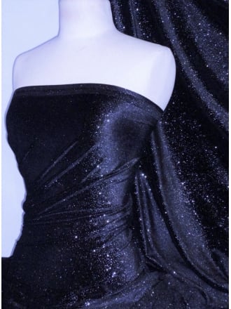 Velvet Stretch Spandex Lycra- Star Gazer Navy GVEL40 NYSL