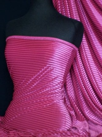 Velvet / Velour Burnout Stripe 4 Way Stretch Spandex Lycra- Cerise Q1175 CRS