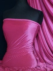 Velvet / Velour Burnout Stripe 4 Way Stretch Spandex Lycra- Cerise Q1175 CRS