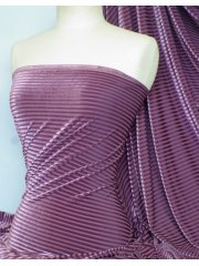 Velvet / Velour Burnout Stripe 4 Way Stretch Spandex Lycra- Grape Q1175 GRP