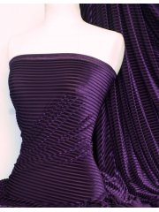 Velvet / Velour Burnout Stripe 4 Way Stretch Spandex Lycra- Purple Q1175 PPL