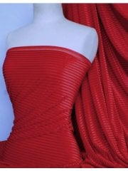 Velvet / Velour Burnout Stripe 4 Way Stretch Spandex Lycra- Red Q1175 RD