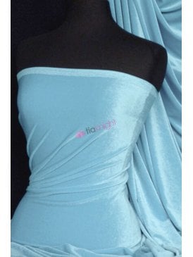 Velvet/Velour Stretch Spandex Fabric- Baby Blue Q559 BBL