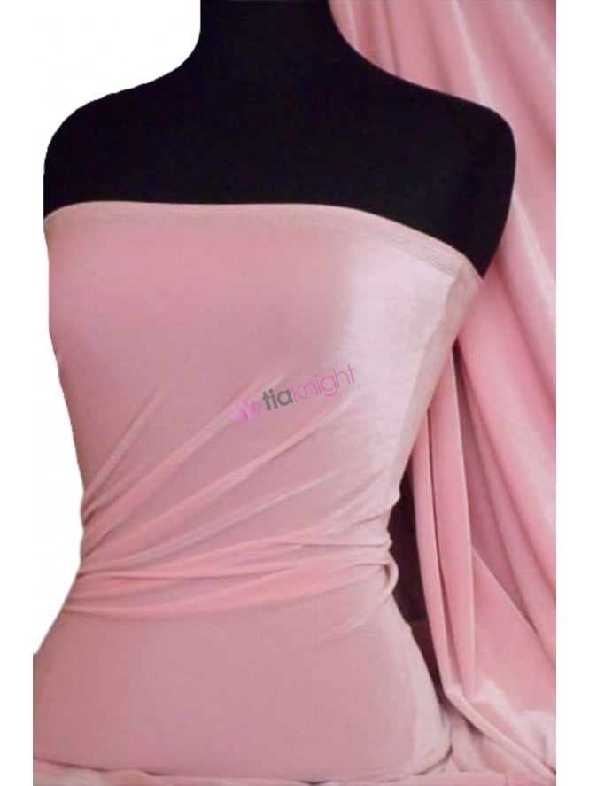 Velvet/Velour Stretch Spandex Fabric- Baby Pink Q559 BPN