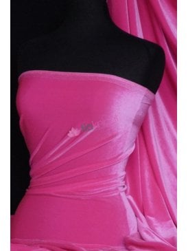 Velvet /Velour Stretch Spandex Fabric- Barbie Pink Q559 BBPN