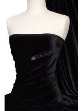 Velvet /Velour Stretch Spandex Fabric- Black Q559 BK