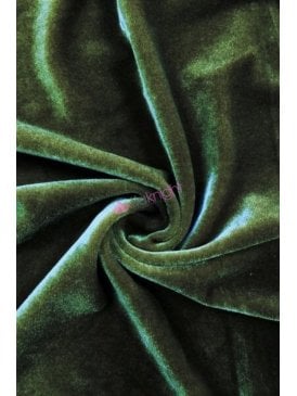 Velvet/Velour Stretch Spandex Fabric- Dark Khaki Q559 DKH
