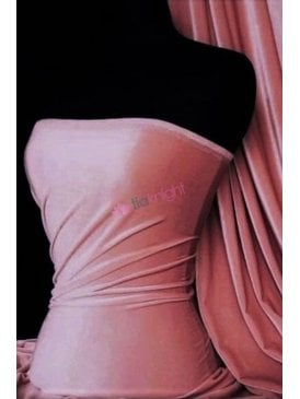 Velvet/Velour Stretch Spandex Fabric- Dusky Pink Q559 DPN